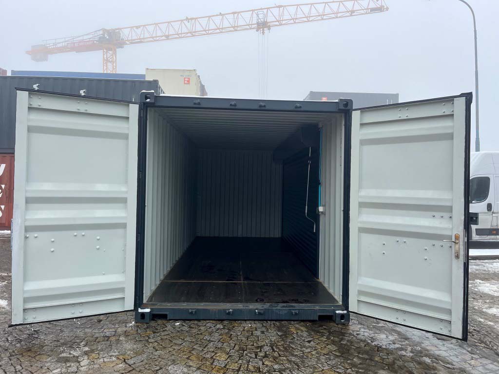 20ft Lagercontainer mit seitlichem Rolltor RAL 7016