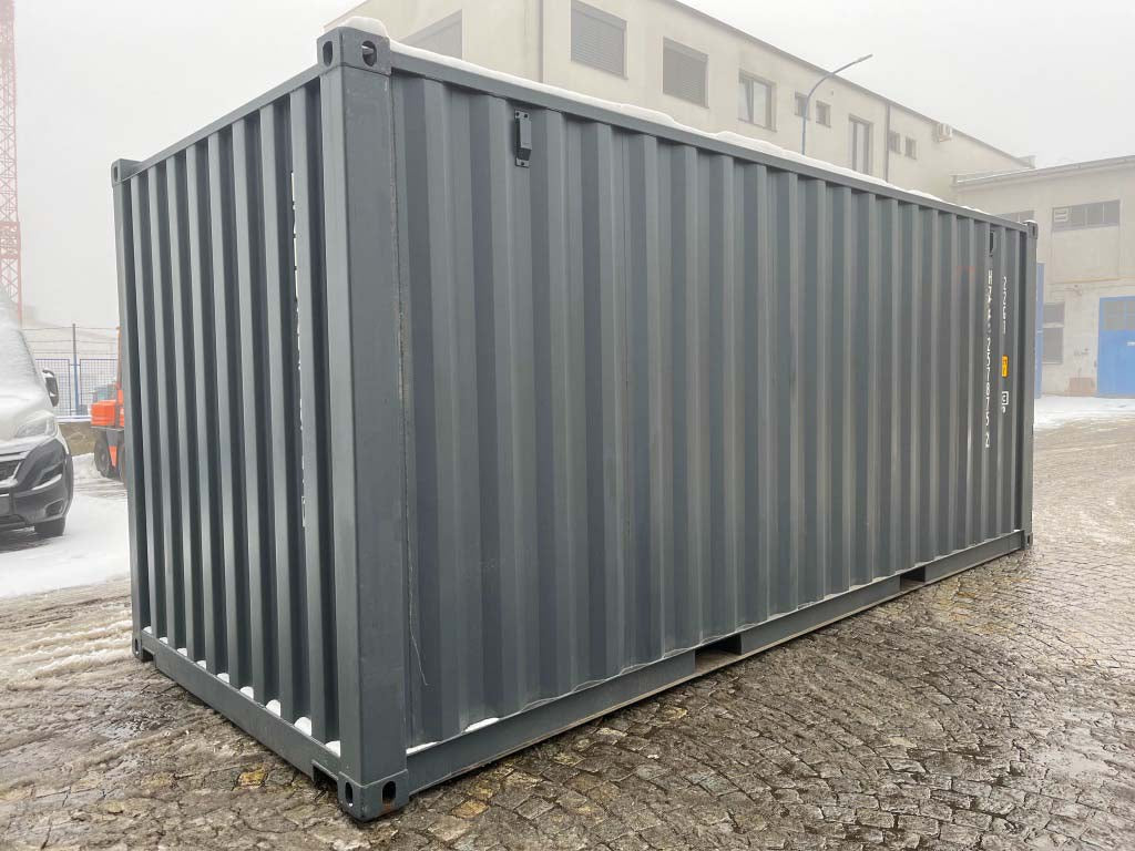 20ft Lagercontainer mit seitlichem Rolltor RAL 7016