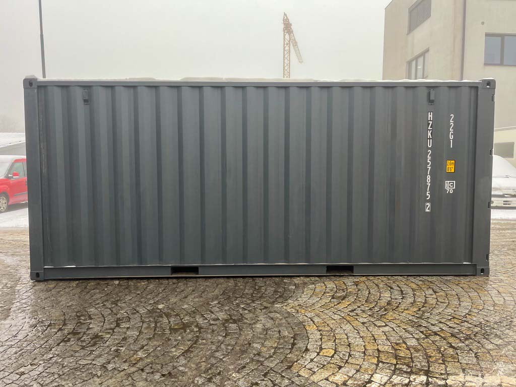 20ft Lagercontainer mit seitlichem Rolltor RAL 7016