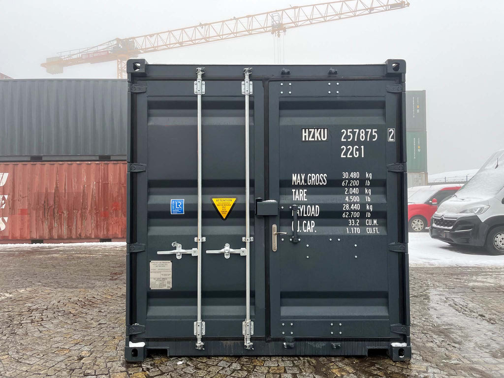 20ft Lagercontainer mit seitlichem Rolltor RAL 7016