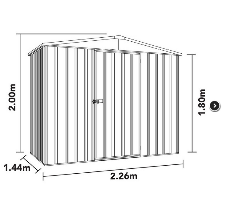 Gartenhaus aus lackiertem Metall – 3,2 m²