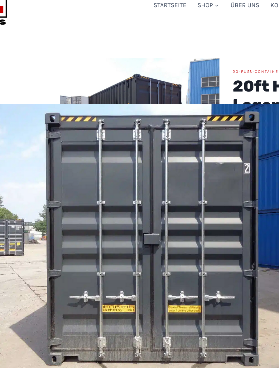 20ft High Cube ISO Lagercontainer für Chemikalien