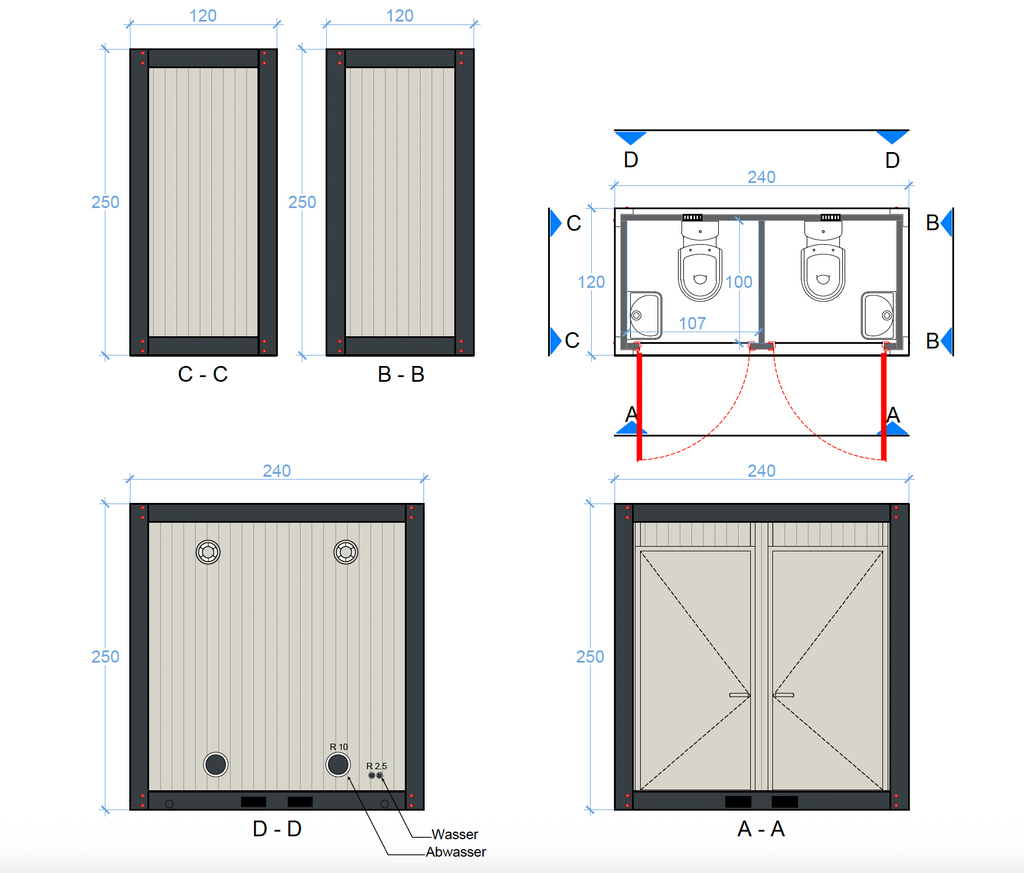 WC-WC Sanitärcontainer