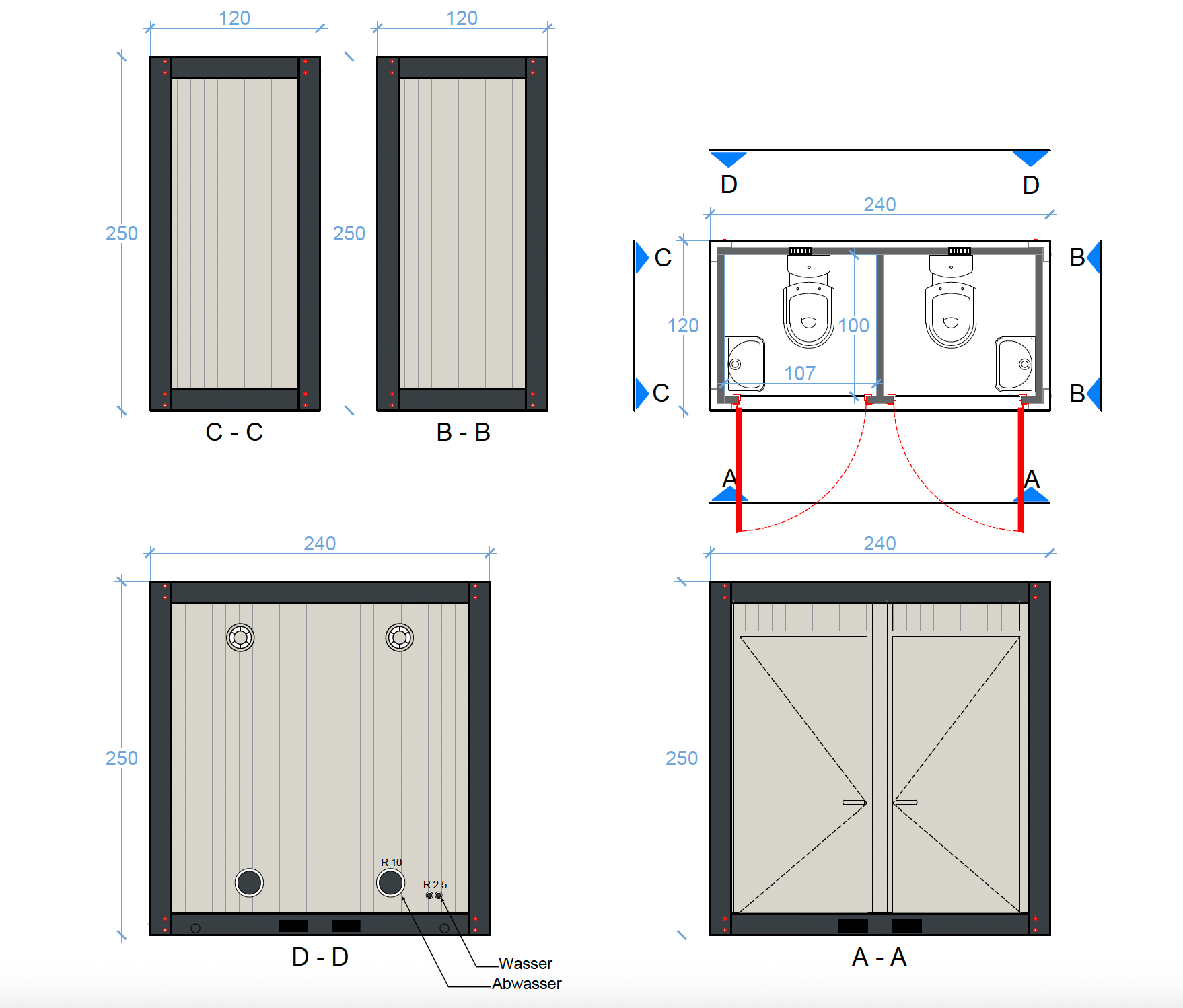 WC-WC Sanitärcontainer